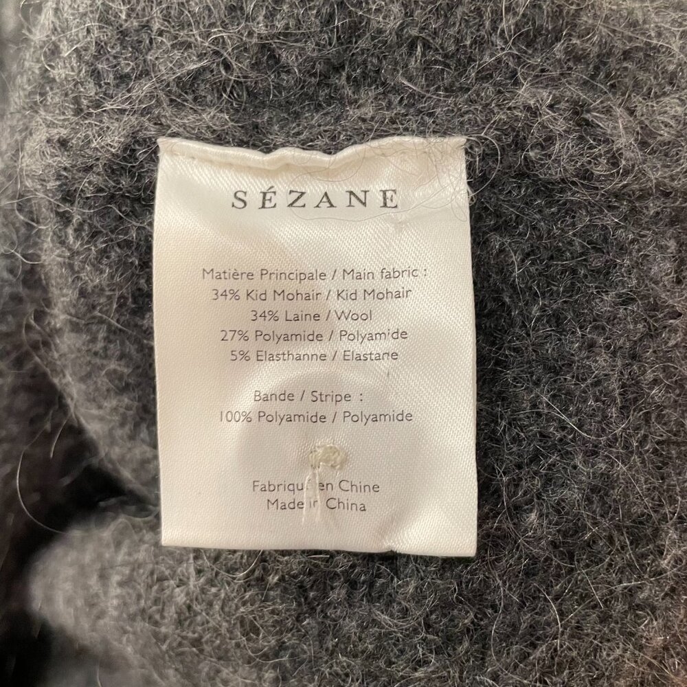 EUC Sézane Polly Wool Mohair Button Detail Sweater Dress Charcoal Grey XS - Picture 7 of 8